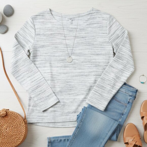 J. Crew Factory Sweaters - J. Crew Space Dye Boat Neck Long Sleeve Top - Small